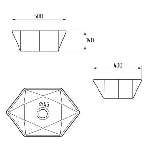 Умывальник мебельный Runo Cristallo (многоугольная) (00-00002560)